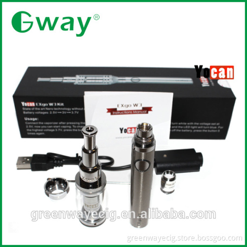 Nero technology rotatable telescopic yocan exgo w3 kit wax vaporizer No wick no alloy yocan w3 kit / Yocan W4